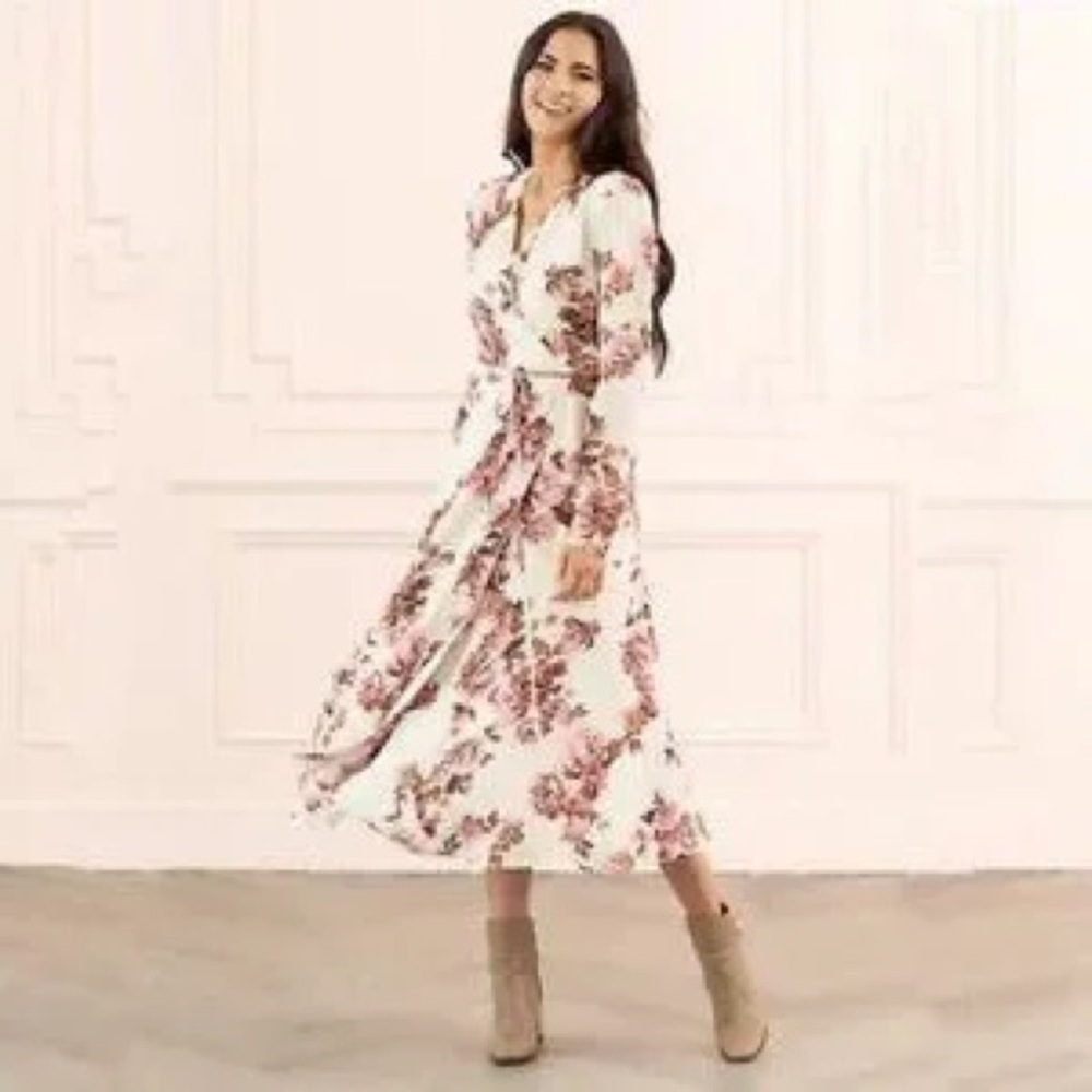RACHEL PARCELL | floral wrap dress | size xl